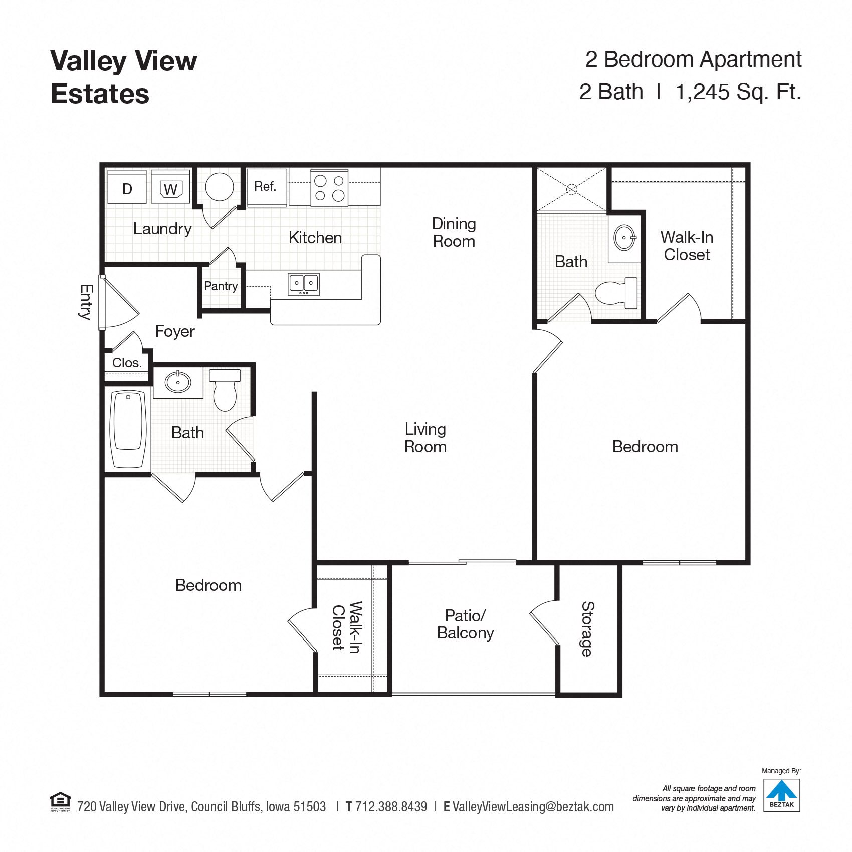 1, 2, 3 Bedroom Apartments in Council Bluffs Valley View